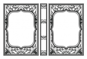 وکتور کادر و حاشیه گلدار با طرح خطوط مورب